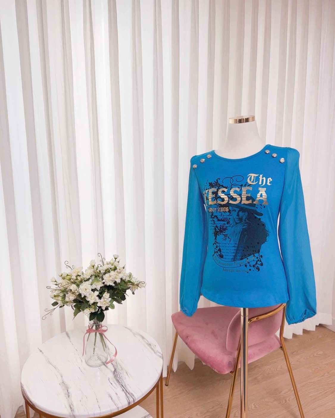 [택새상품] YESSEA 예쎄 프린팅 퍼프 블라우스 상품이미지1