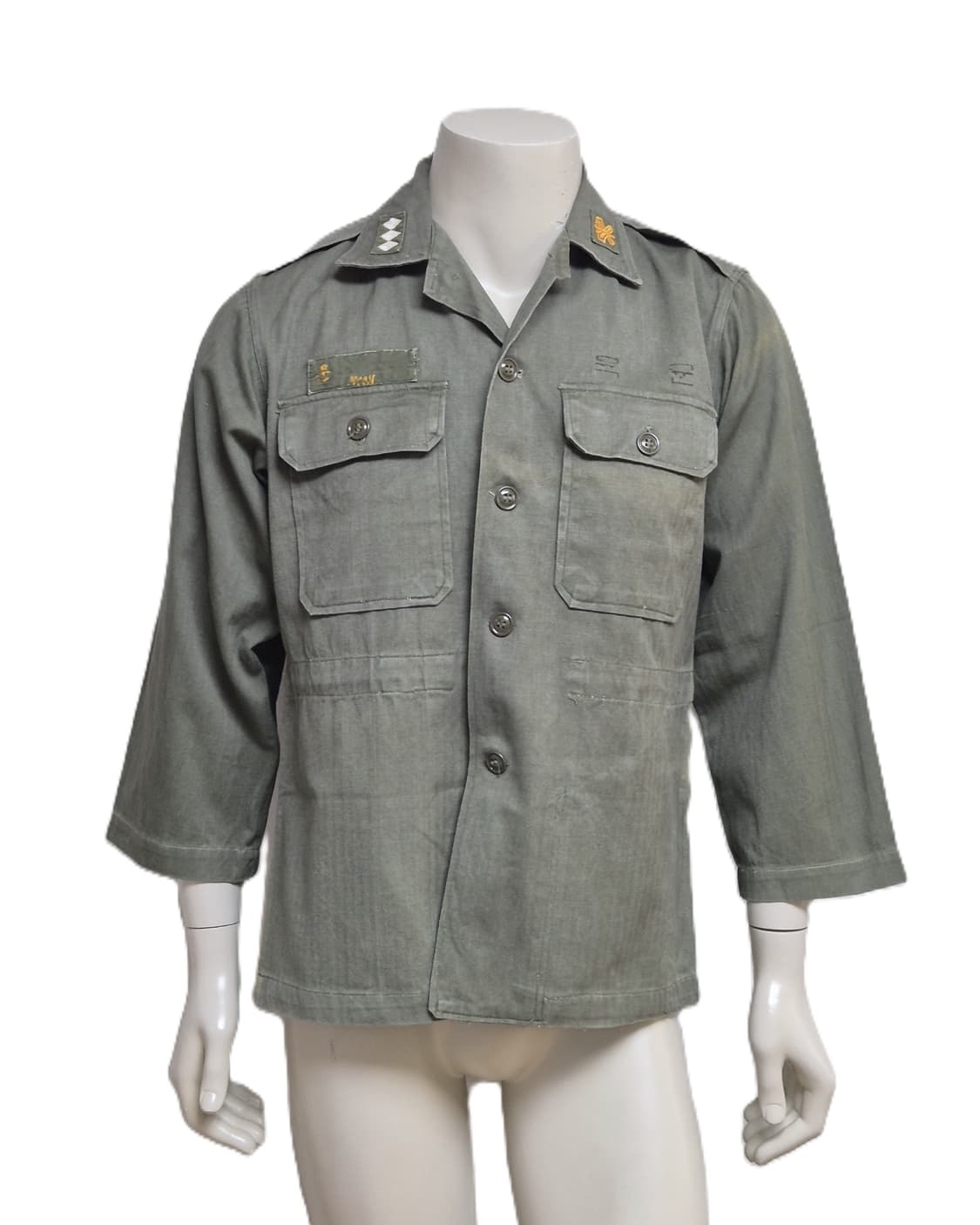 육군 구형 보병 대위 70년대 민무늬 전투복 상의 자켓 (L) 상품이미지1