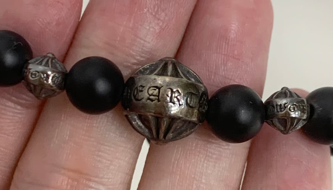[8mm]크롬하츠 3볼 비즈 팔찌 블랙 실버 상품이미지6