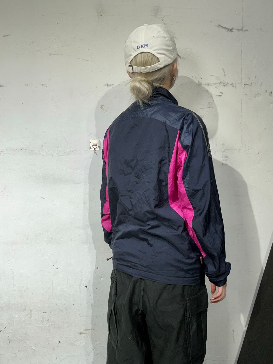 미즈노 네이비 올드스쿨 핑크 오버핏 트랙 자켓 S 상품이미지3