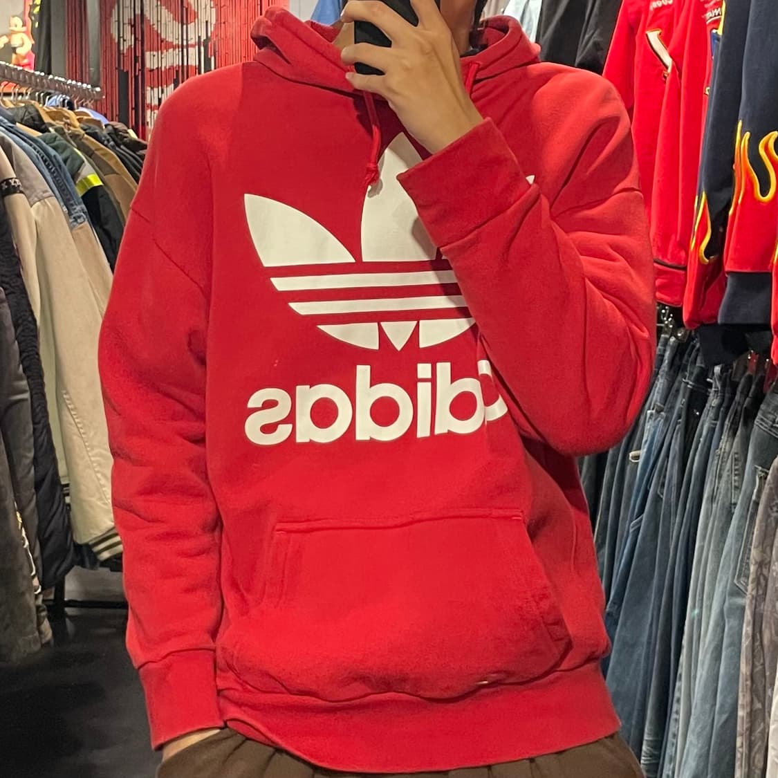 [IM] adidas 아디다스 레드 빅로고 후드 상품이미지1