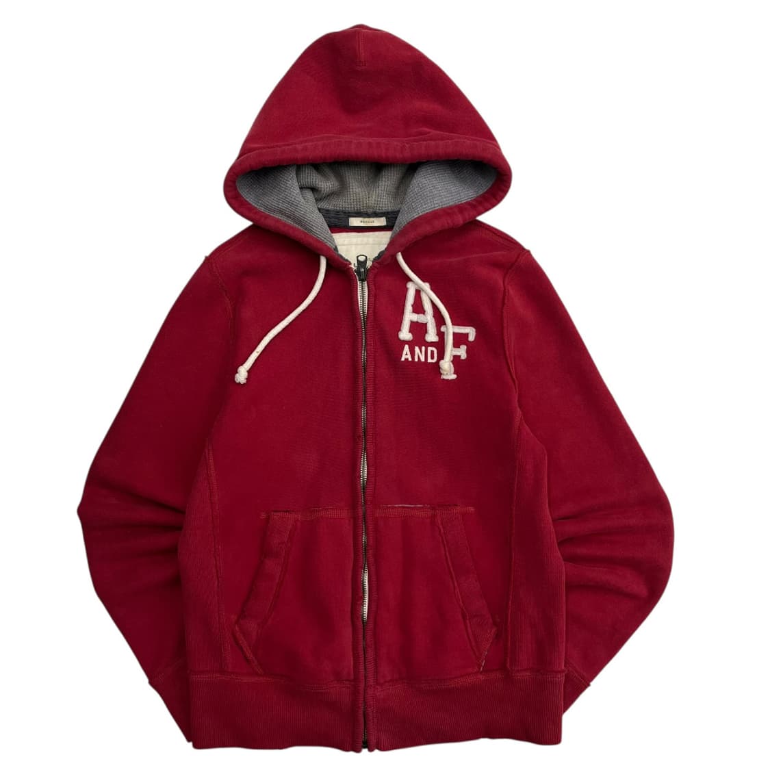 아베크롬비 센터로고 레드 후드집업 M 상품이미지2