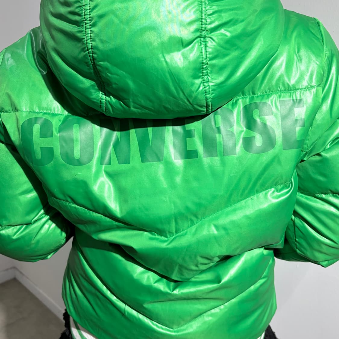 컨버스 별 스타 초록 풀오버 패딩 상품이미지5