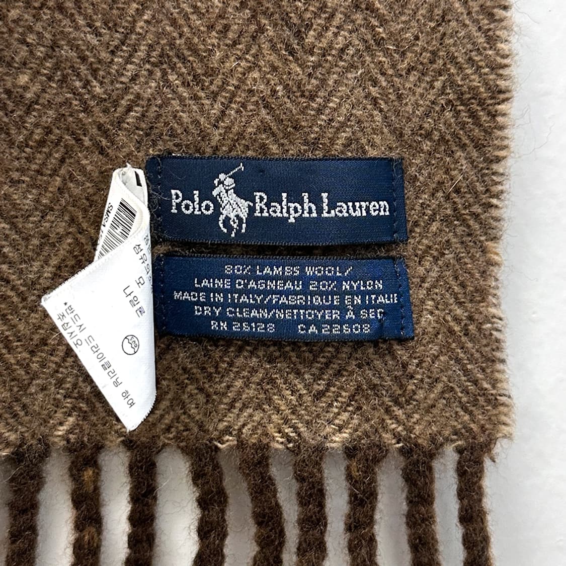 폴로 랄프로렌 램스울 체크 머플러 헤링본 양면 목도리 리버시블 공용 상품이미지4