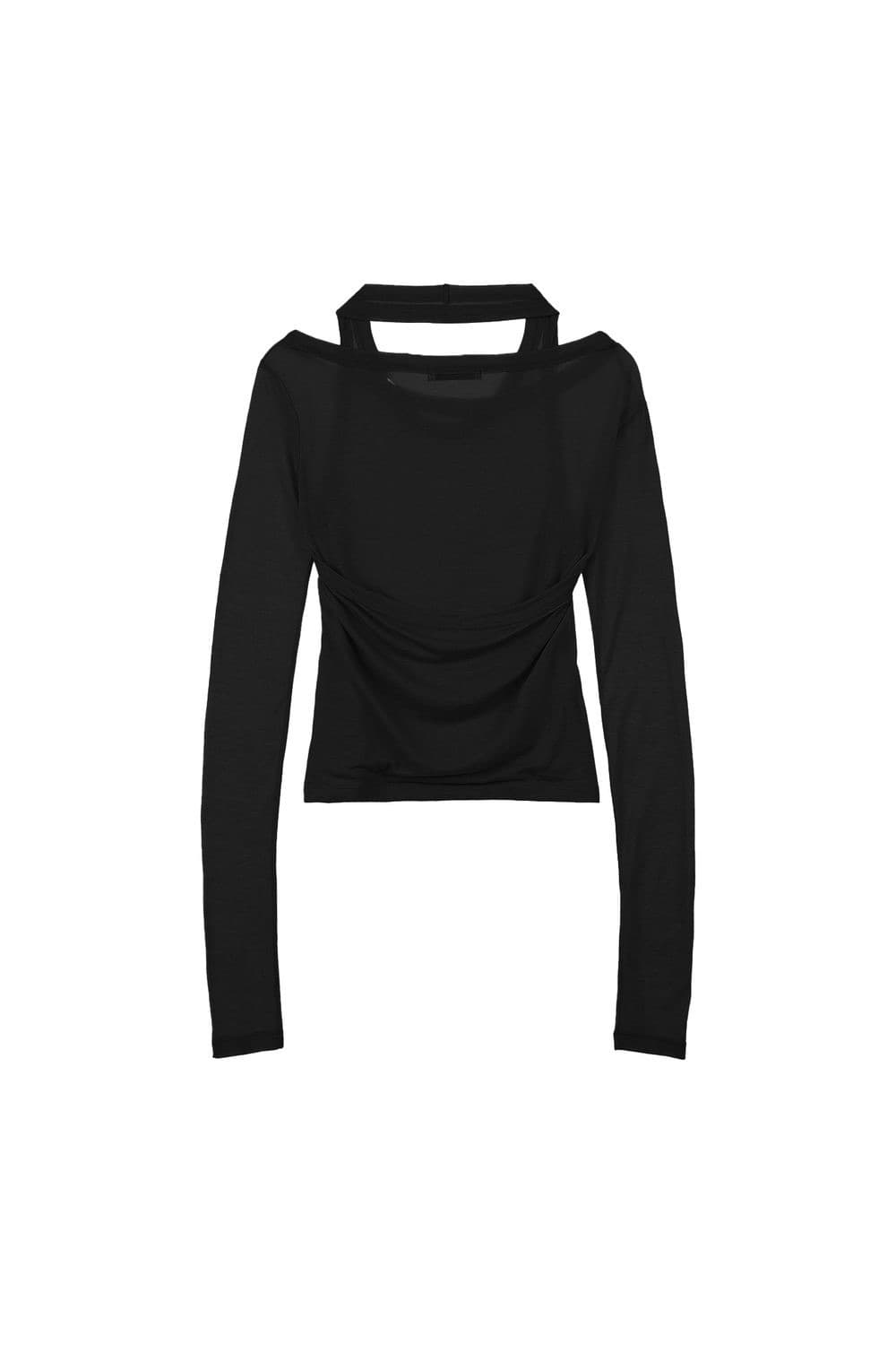 DEINET 다이닛 인애아웃 레이어드 홀터 블랙 롱슬리브 탑 새상품 상품이미지2