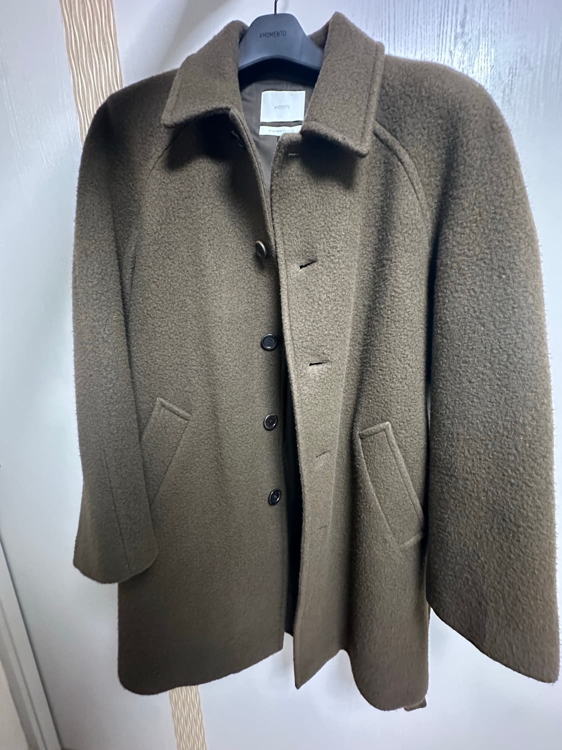 [M] 아모멘토 래글런 하프코트 브라운 상품이미지4