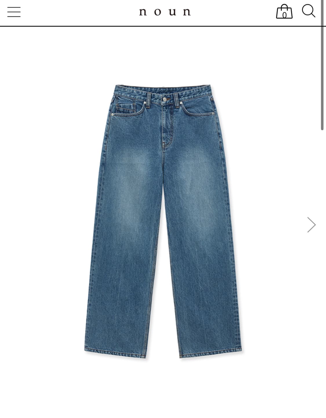 노운 스트레이트 데님 팬츠 미드 블루 1 상품이미지2