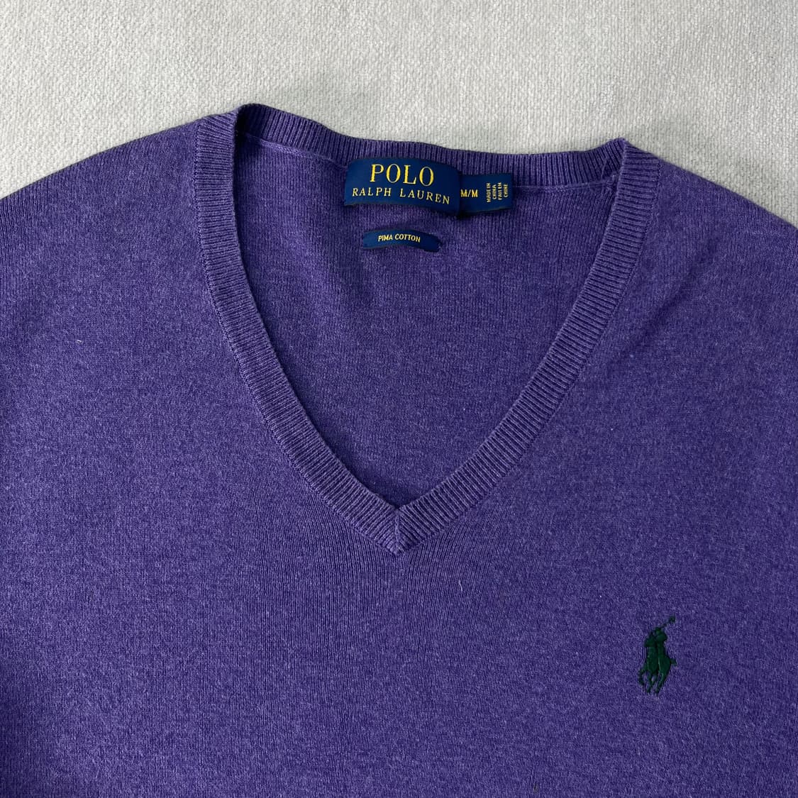 100 폴로 랄프로렌 피마코튼 퍼블 브이넥 니트  상품이미지2