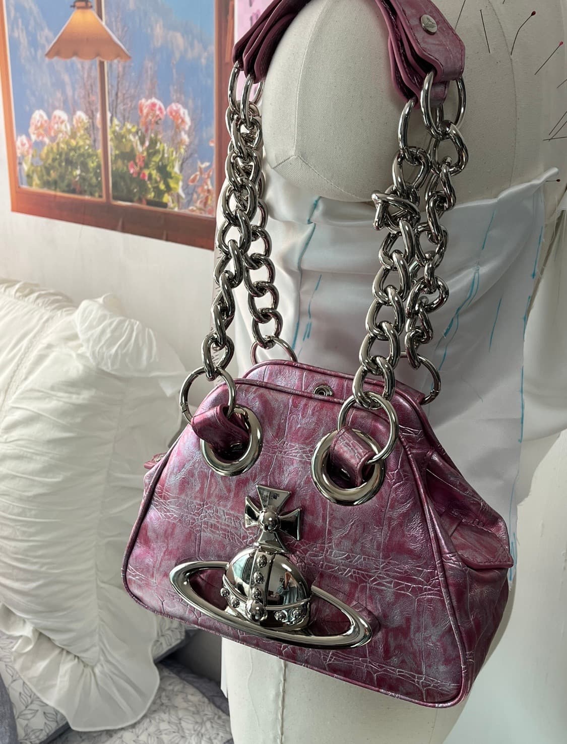 비비안웨스트우드 야스민 아카이브 orb 핑크 야스민 백 상품이미지2