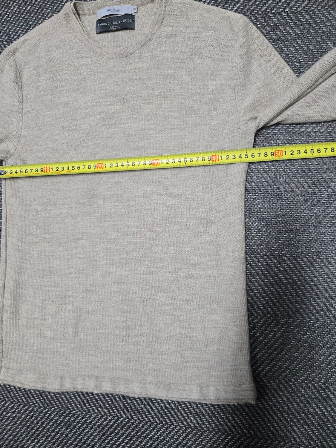 시리즈 이태리 트위드 라운드 니트 베이지 모100%니트티 상품이미지6