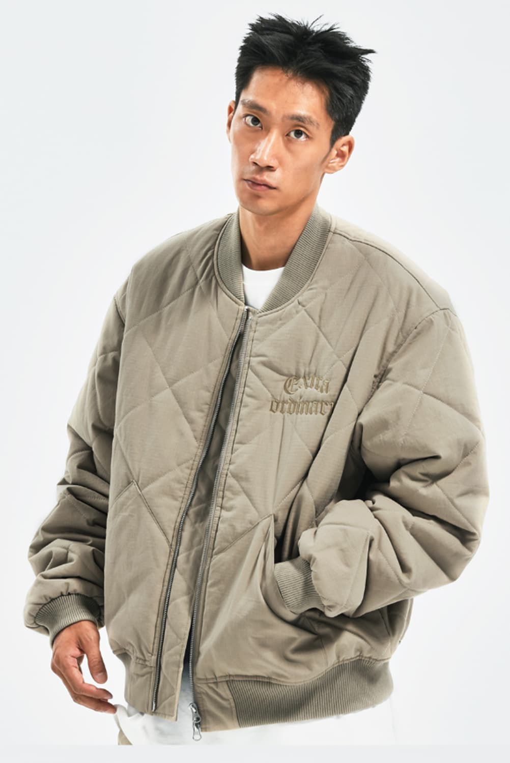 엑스트라오디너리 퀼팅 자켓 점퍼 깔깔이 베이지 카키 상품이미지3