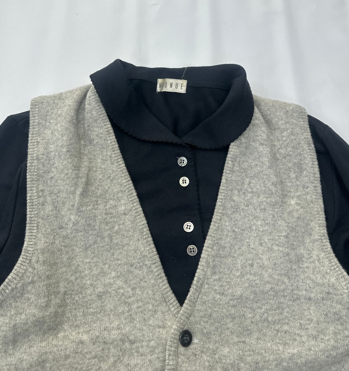 🐾무채색 겨울 에스닉 모리걸🐾 코디세트 니트 조끼 롱스커트 블랙 상품이미지4