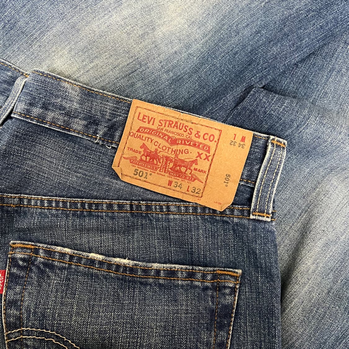 리바이스 501 스트레이트 레그 데님 팬츠 청바지 34 상품이미지4
