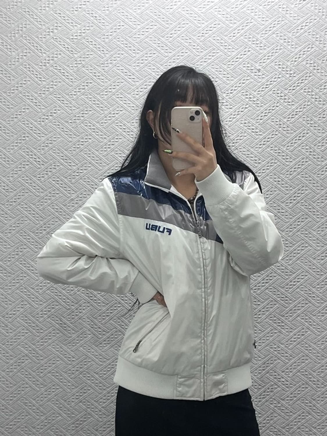 푸부 올드스쿨 빈티지 배색 바람막이 자켓 L C08813 상품이미지2