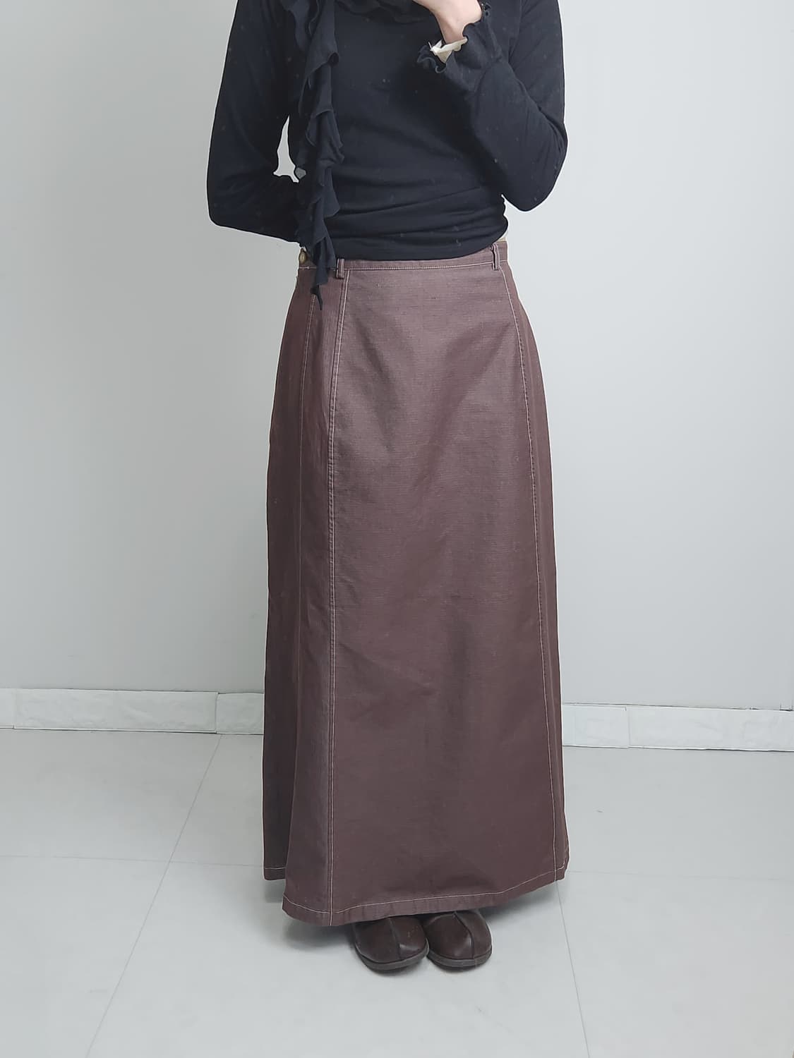 스티치 롱 스커트 상품이미지4