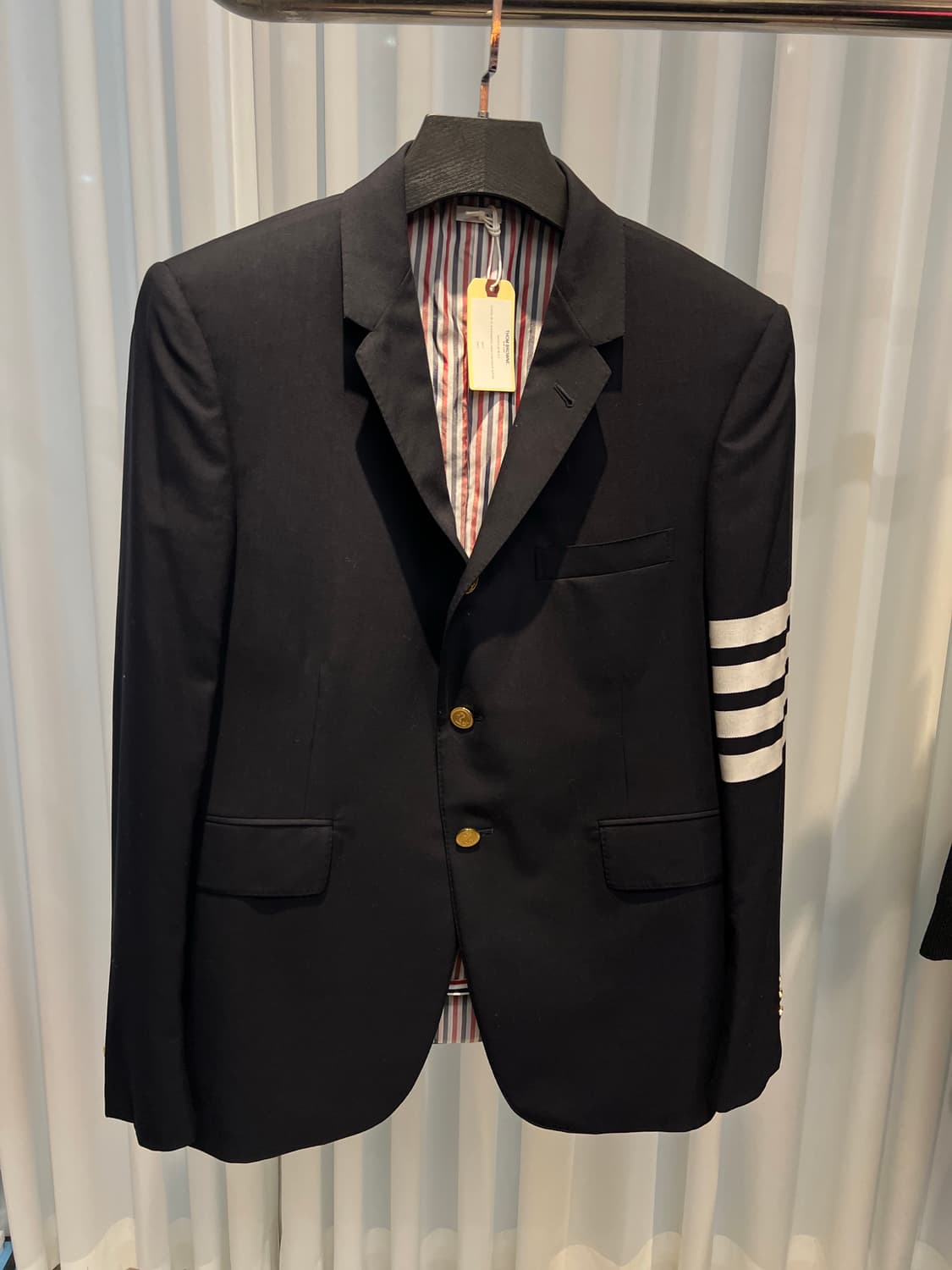 (3) 3회착용 톰브라운 사선 클래식 울 블레이져 자켓 네이비 금장 상품이미지1