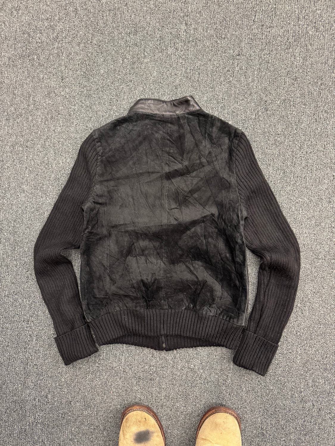 American vintage 여성 가죽 니트자켓 상품이미지4