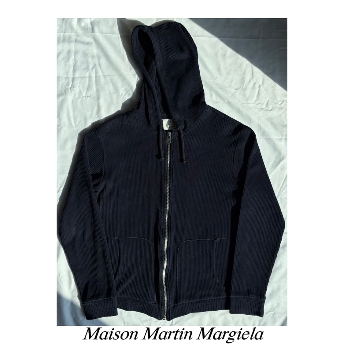 (Hold) 마르지엘라 백스티치 니트 라운지 후디 집업 후드 자켓 상품이미지1