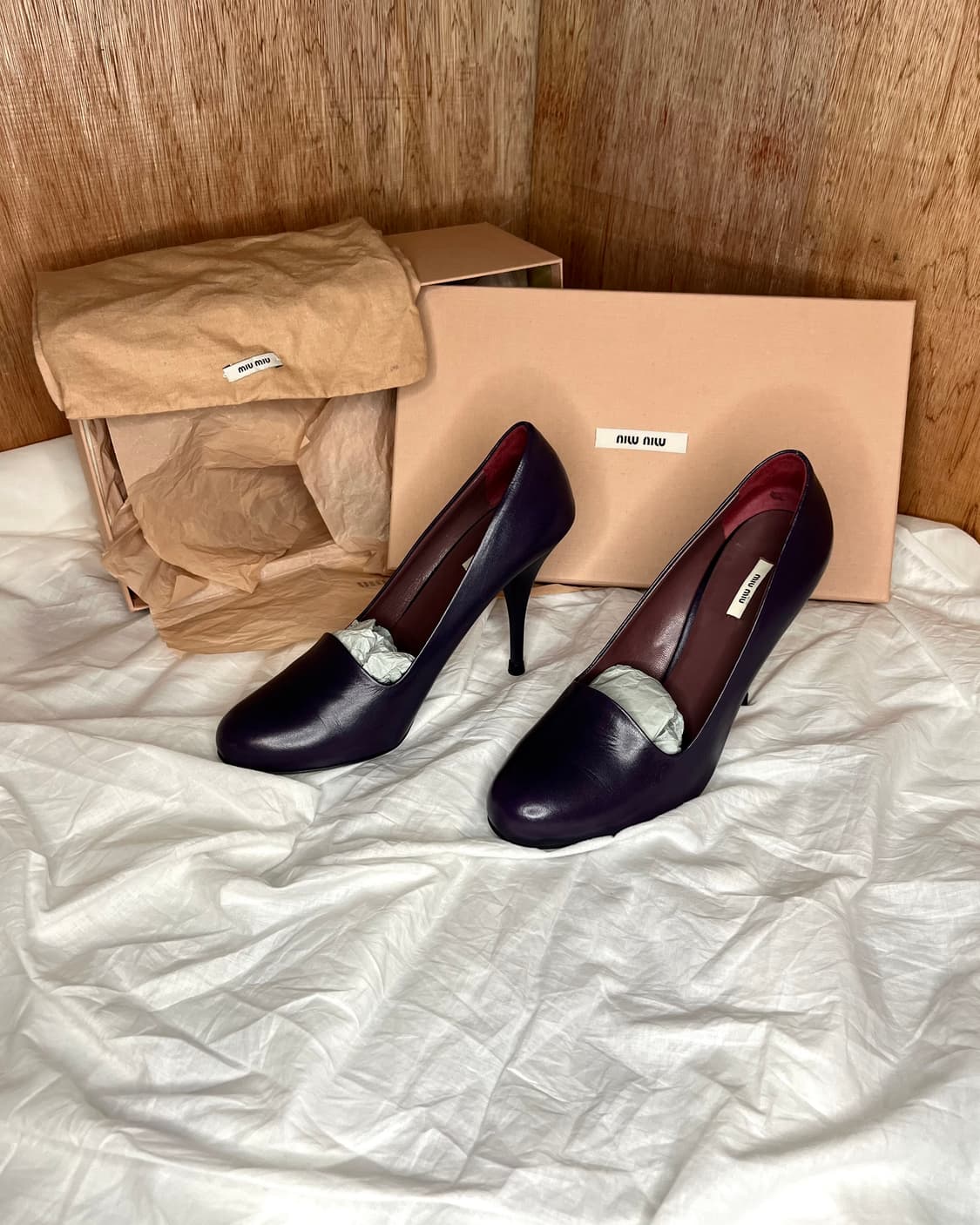 미우미우 바이올렛 레더 펌프스 상품이미지2