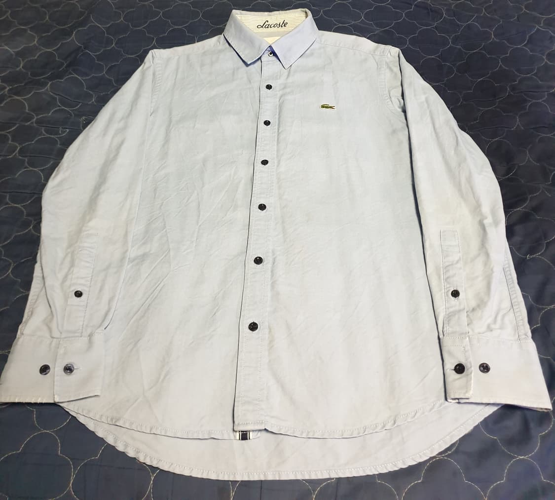 (동일드방레) 라코스테 옥스퍼드 슬림핏 긴팔셔츠 스카이블루 (95) 상품이미지1