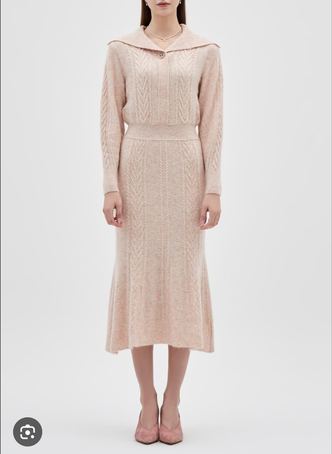 미샤 2022 와이드카라 울혼방 원피스 S사이즈 상품이미지1