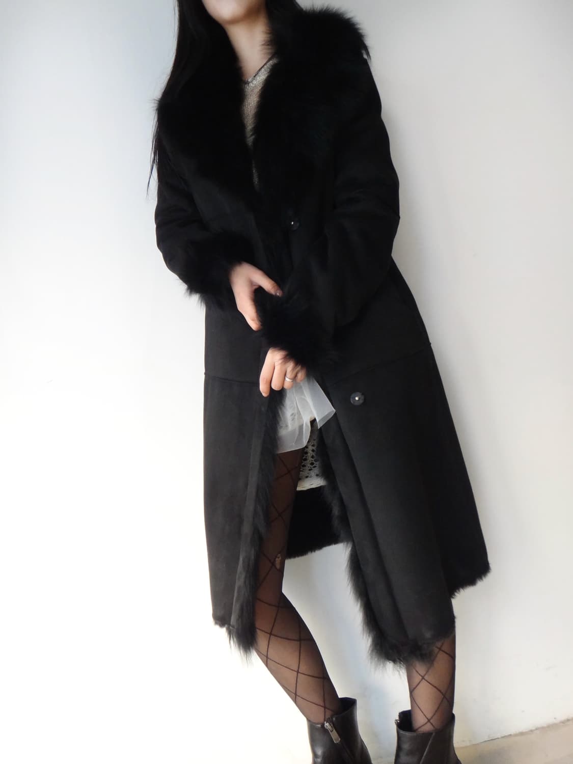 Chic fox fur muston jacket / black 상품이미지6