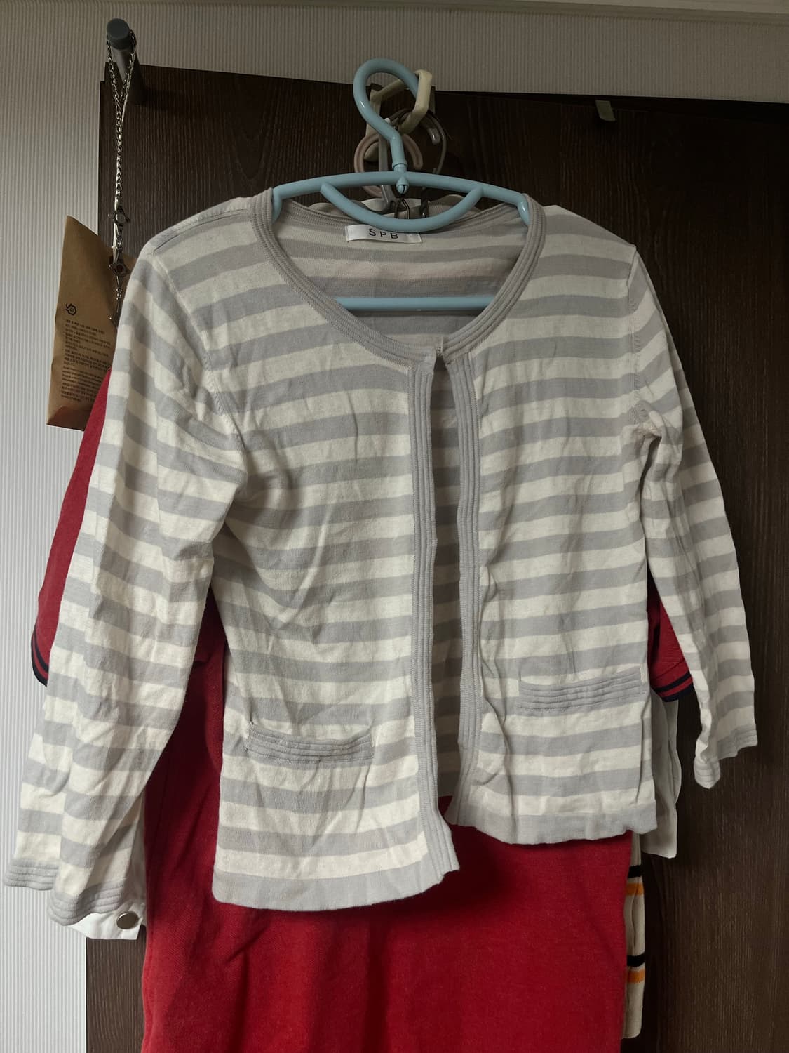 빈티지 7부 줄무늬 가디건 상품이미지1