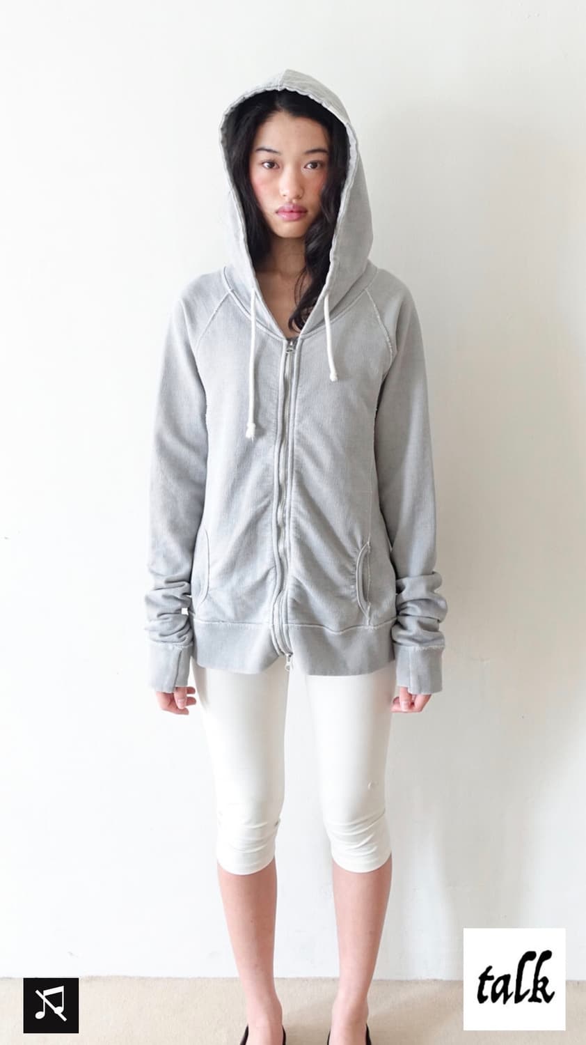 샵페어리 후드집업 washed lily hoodie (grey) 상품이미지1