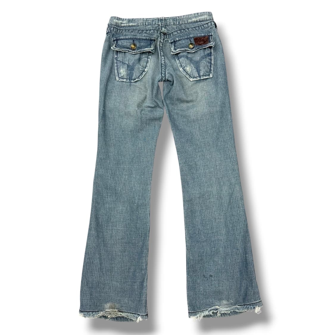 JPN 포켓 디테일 워싱 데님 로우라이즈 부츠컷 팬츠 상품이미지1