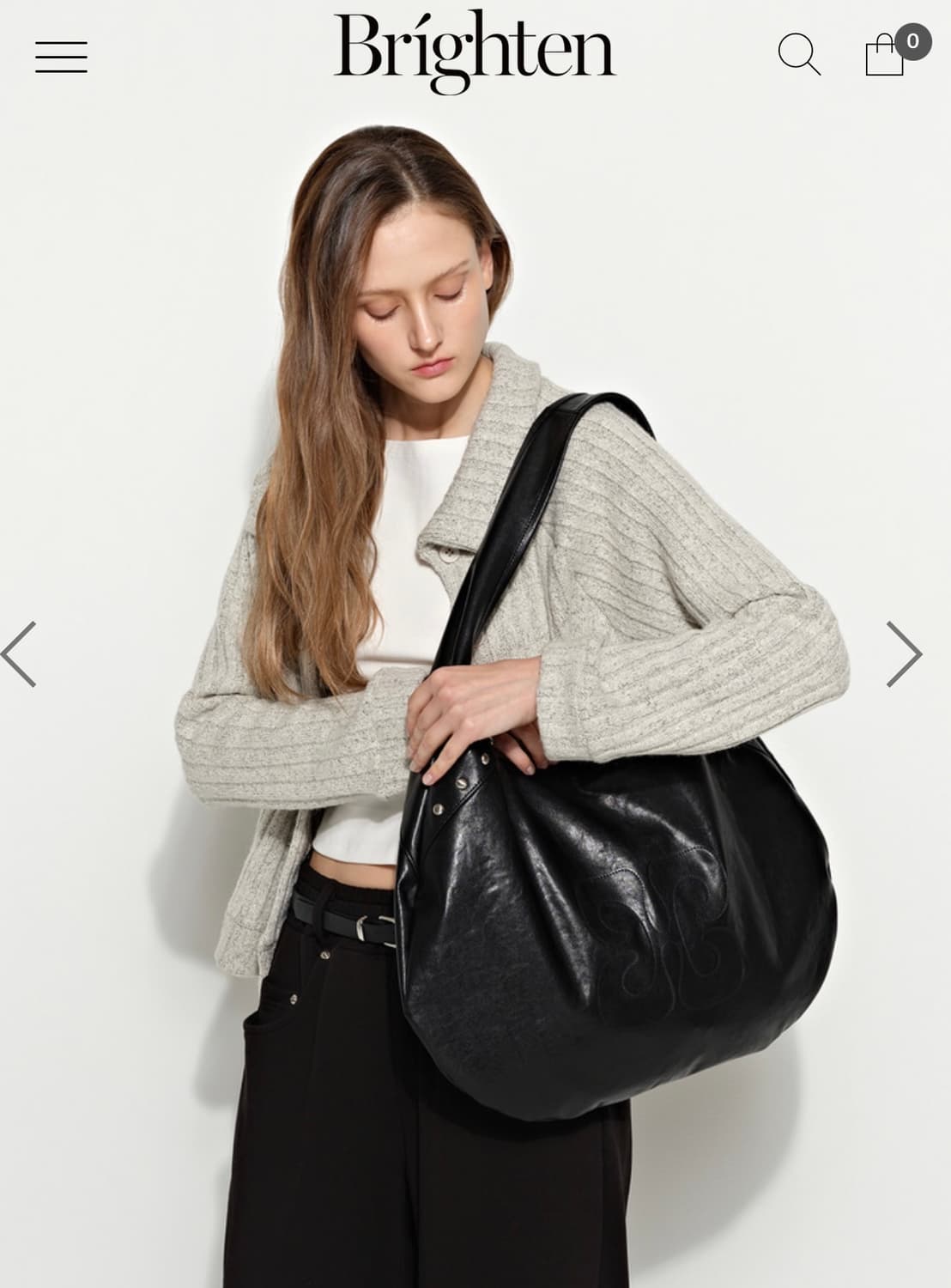 브라이튼 블랙 레더 숄더백 상품이미지5