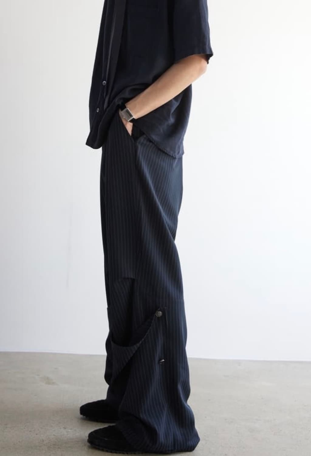 해칭룸 아머팬츠 스트라이프 네이비 상품이미지2