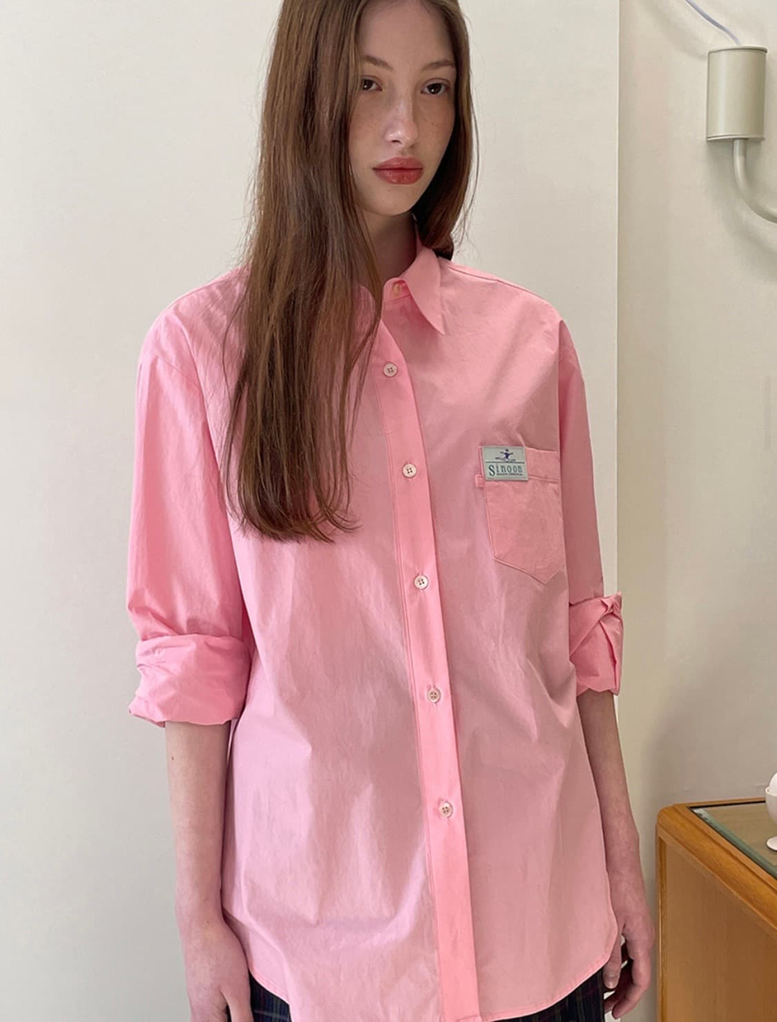 시눈 옥스퍼드 핑크 셔츠 상품이미지1