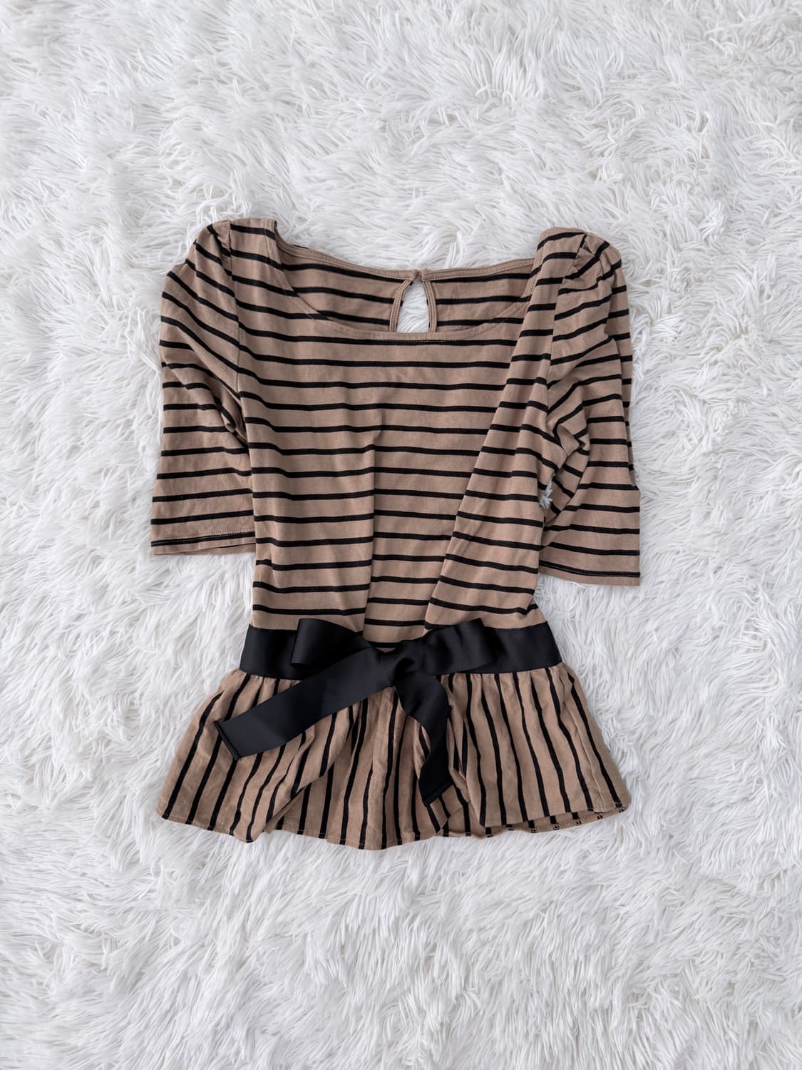 리본스트라이프 반팔T 상품이미지1