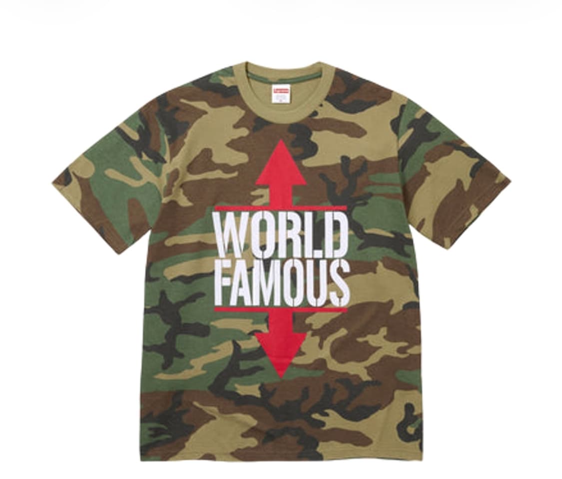 슈프림 월드 페이머스 티셔츠 우드랜드 카모 - 26SS 상품이미지3
