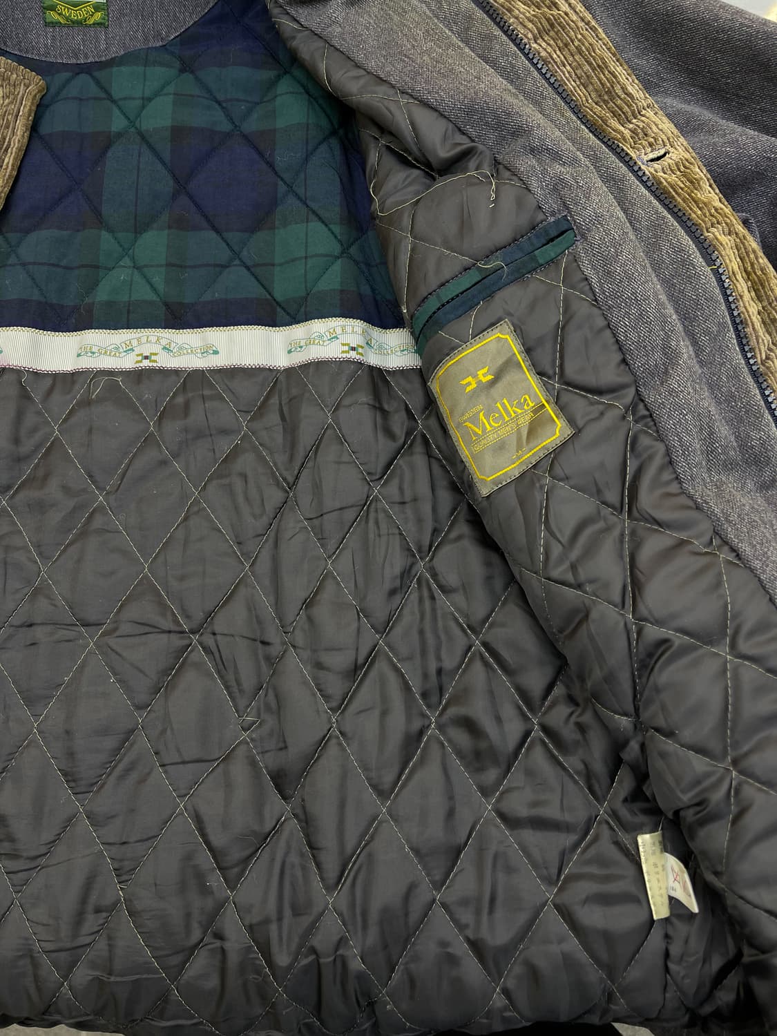 Melka Sweden 90s 퀼티드 라인 헌팅 코트 상품이미지6
