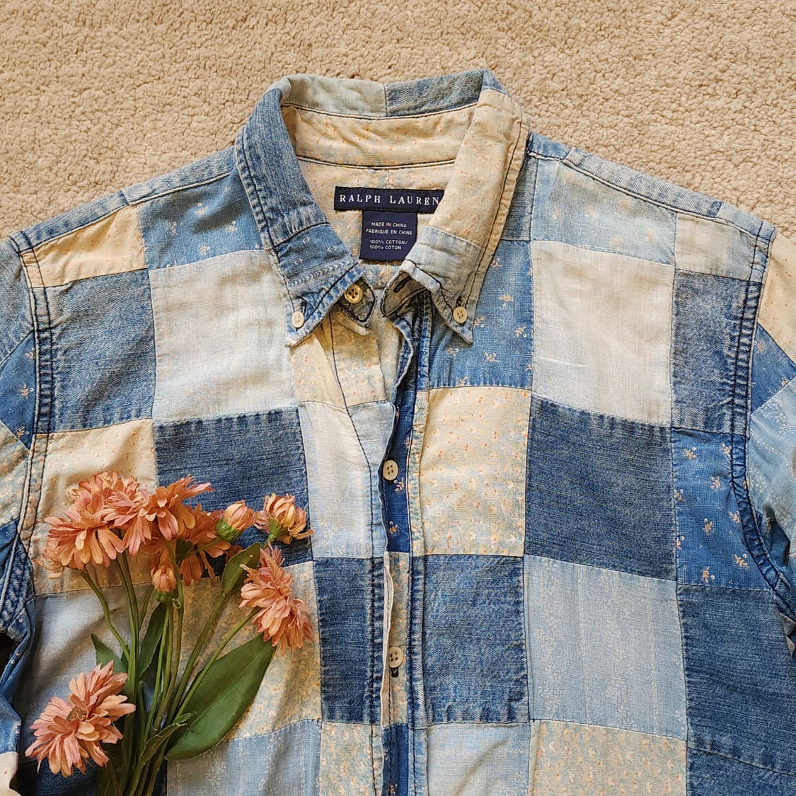 폴로 랄프로렌 여성용 플라워 컨트리 패치워크 셔츠 6 상품이미지4