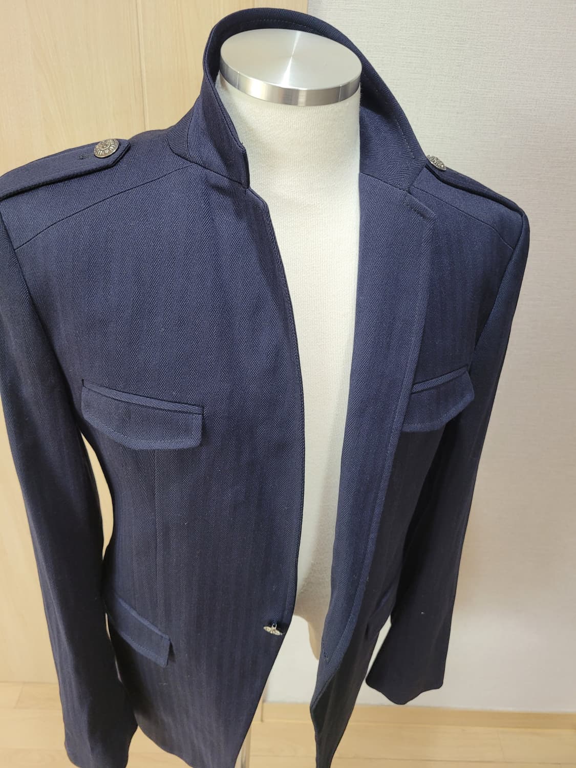 자라맨 ZARAMAN blacktag 헤링본 블레이저 100 네이비 상품이미지7