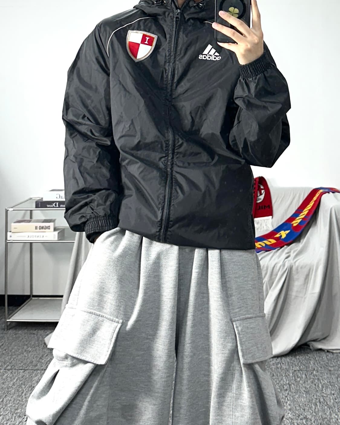 아디다스 부산 아이파크 블랙 바람막이 M 상품이미지3