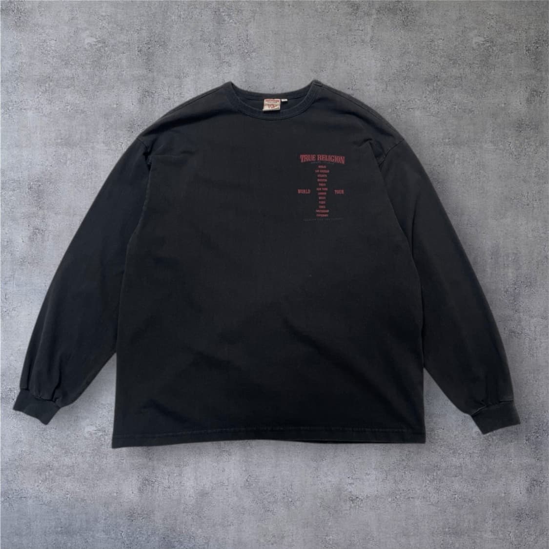 트루릴리젼 블랙 월드투어 백프린팅 롱슬리브 긴팔티셔츠 L 상품이미지1