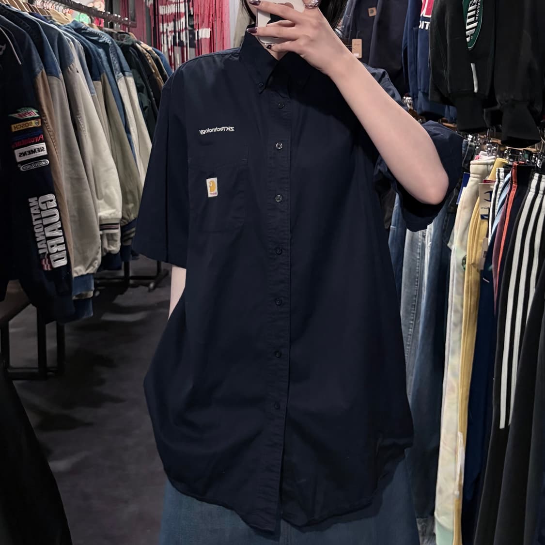 [IM] Carhartt 칼하트 반팔 셔츠 딥네이비 상품이미지2