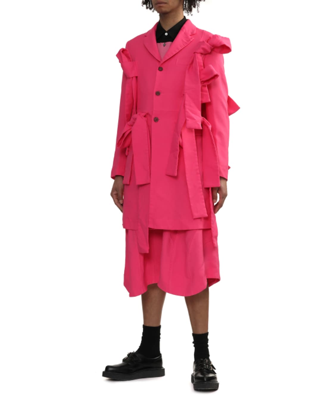 새상품 꼼데가르송 옴므플러스 핑크리본 숏코트 XS 상품이미지3