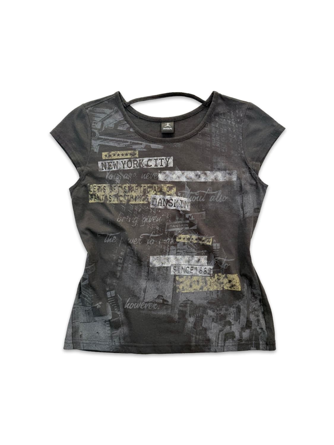 빈티지 레터링 슬림핏 캡소매 반팔티 상품이미지1