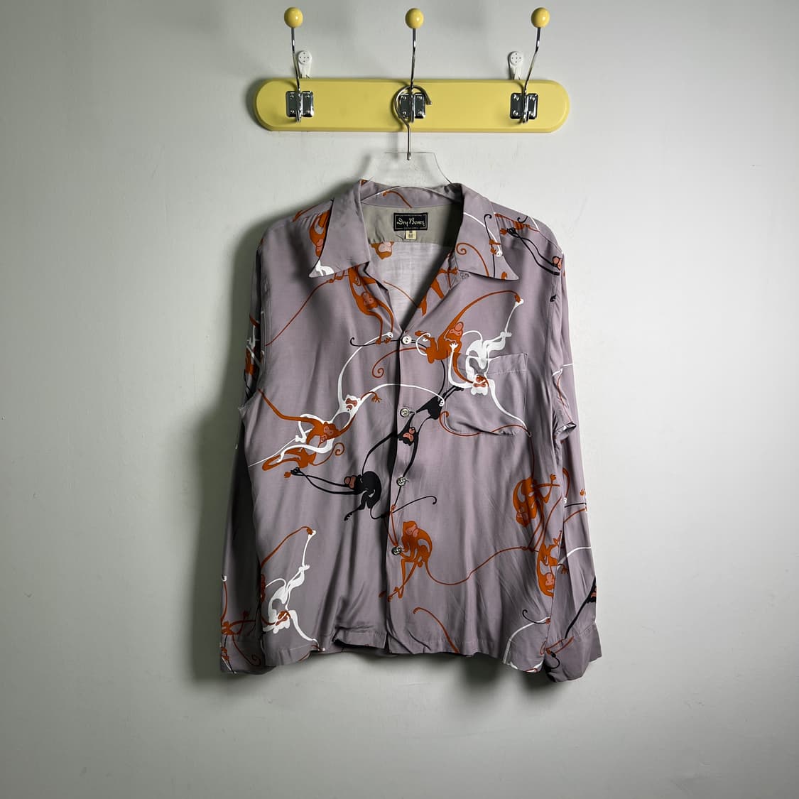 dry bones 드라이 본즈 몽키 패턴 오픈 칼라 셔츠 M 상품이미지2