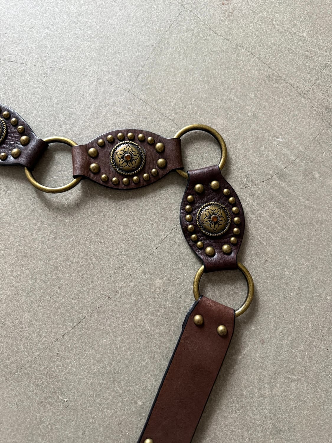 Vintage Concho Genuine Leather Belt 상품이미지2