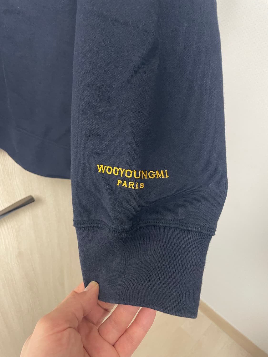 52사이즈,  우영미 앞절개 맨투맨 네이비 상품이미지4