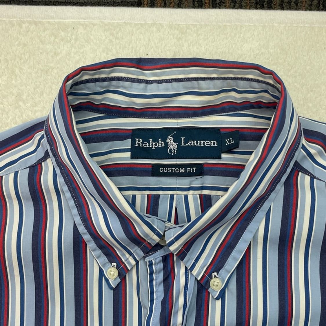 POLO BY RALPH LAUREN 블루+레드 반팔셔츠 XL 상품이미지4