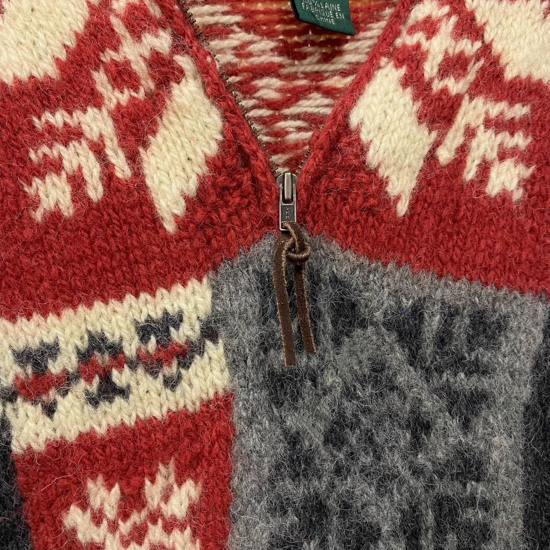 폴로 랄프로렌 빈티지 노르딕 반집업 울 핸드니트 상품이미지5