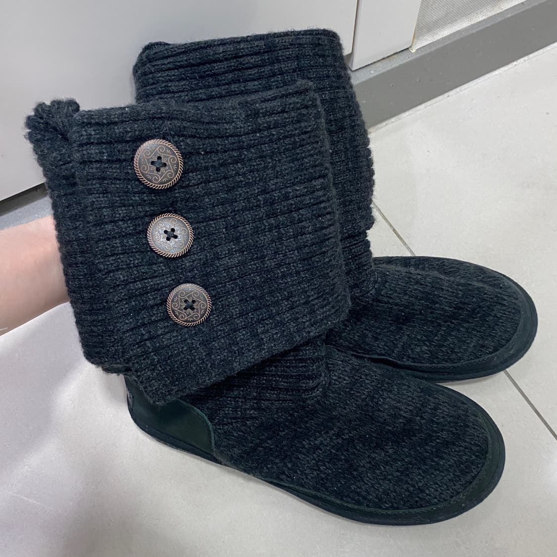 스케쳐스 블랙 니트 카디 부츠 / 빈티지 어그 카디 상품이미지9