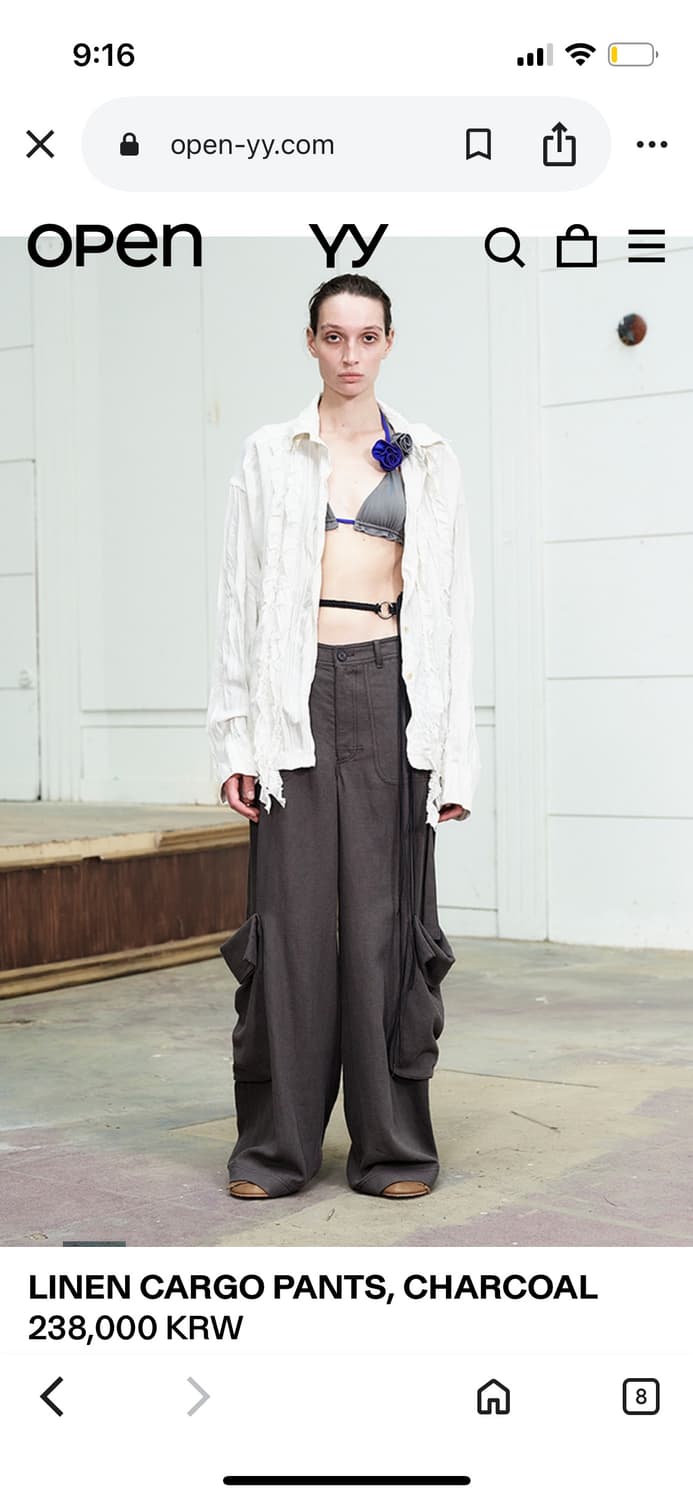 오픈와이와이 open yy 카고 팬츠 챠콜 cargo 상품이미지1