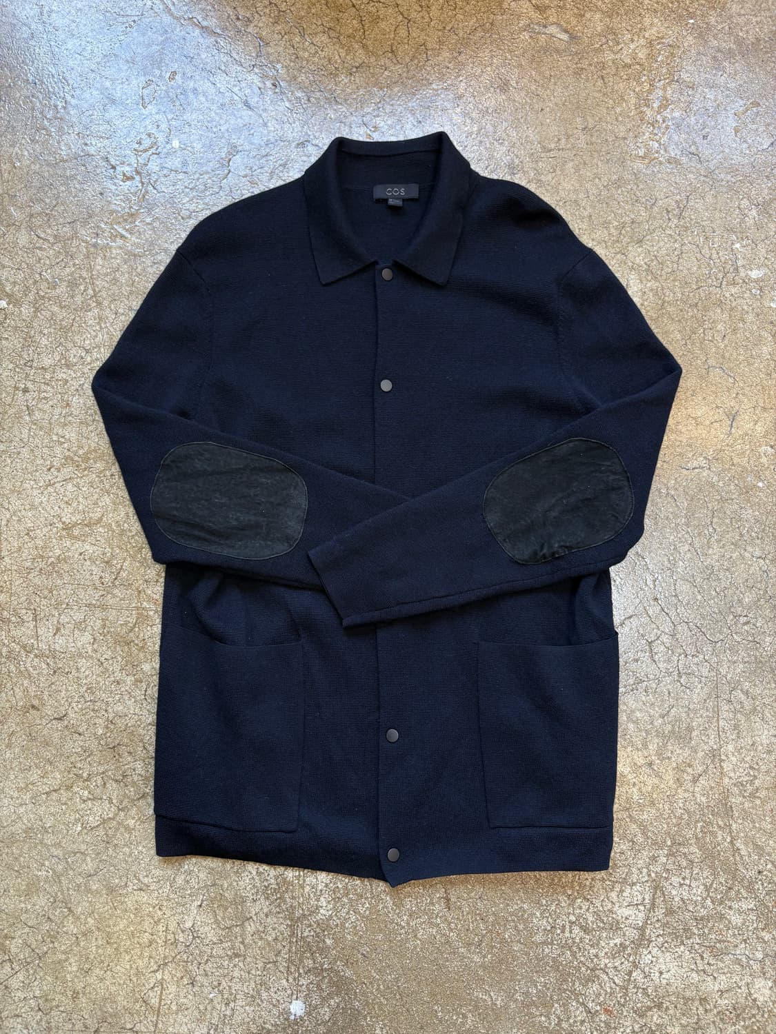 COS 엘보우 패치 울 카라 가디건 상품이미지2